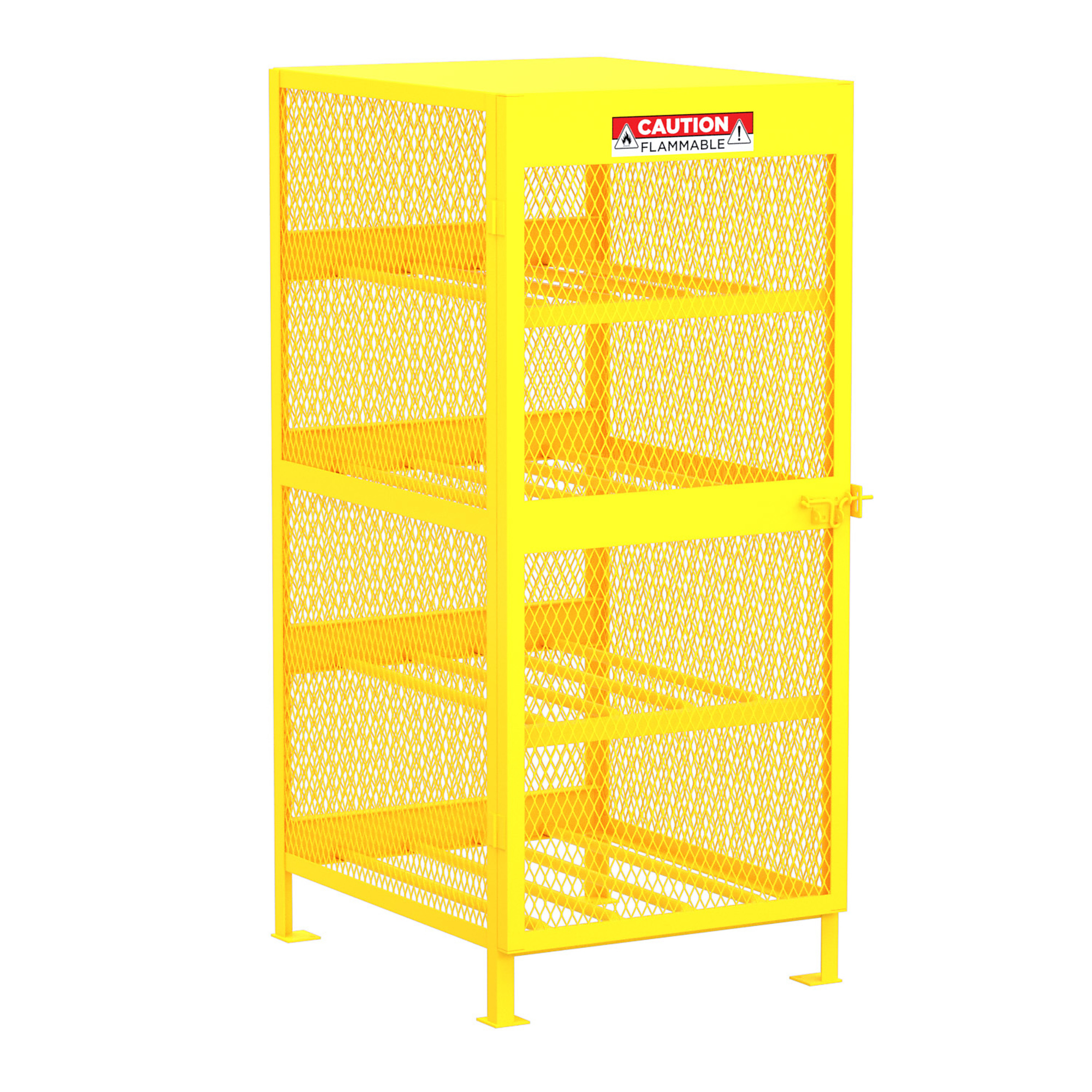 Valley Craft, Gas Cylinder Storage Cabinet, Height 71 in, Width 32 in, Color Yellow, Model# F89046